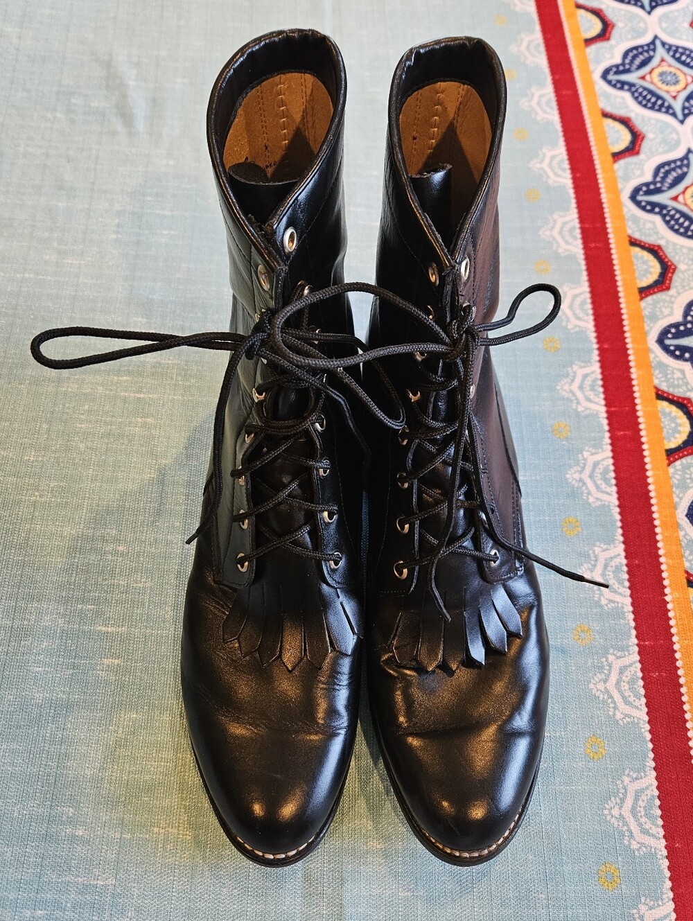 DIAMOND J BOOTS Vintage Justin Kiltie Lace Up Boots Sz 11D